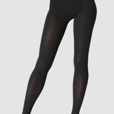 Stems Women's Black Solid Fleeced Lined Thermal Tights Size L